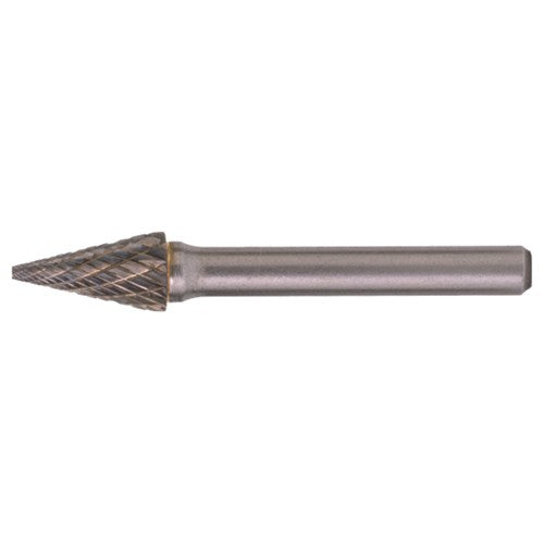 SM-41 Double Cut Solid Carbide Bur-Pointed Cone Shape - Exact Industrial Supply