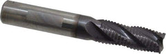 Guhring - 3/8" Diam, Fine Pitch, 7/8" LOC, 4 Flute Solid Carbide Roughing Square End Mill - FIREX Finish, 2-1/2" OAL, 3/8" Shank Diam, Single End, Centercutting - Eagle Tool & Supply