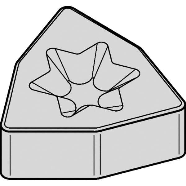 Kennametal - WNGX453 T0820 Grade KYK10 Ceramic Turning Insert - 80° Trigon, 1/2" Inscr Circle, 5/16" Thick, 3/64" Corner Radius - Eagle Tool & Supply