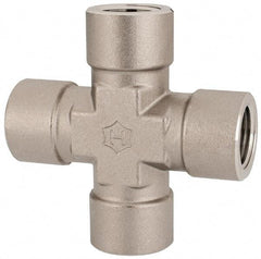 Ham-Let - 1/2" Grade 316 Stainless Steel Pipe Cross - FNPT End Connections, 4,600 psi - Eagle Tool & Supply