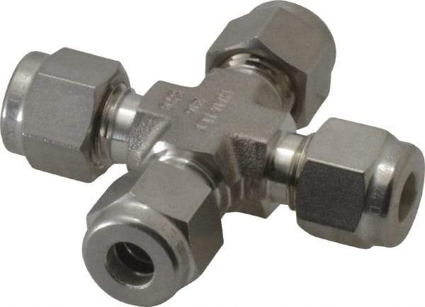 Ham-Let - 1/4" OD, Grade 316Stainless Steel Union Cross - All Comp Ends - Eagle Tool & Supply