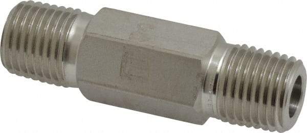 Ham-Let - 1/4" Grade 316 Stainless Steel Pipe Hex Nipple - MNPT End Connections, 7,500 psi - Eagle Tool & Supply