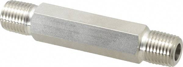 Ham-Let - 1/4" Grade 316 Stainless Steel Pipe Hex Nipple - MNPT End Connections, 7,500 psi - Eagle Tool & Supply