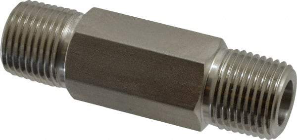 Ham-Let - 1/2" Grade 316 Stainless Steel Pipe Hex Nipple - MNPT End Connections, 7,200 psi - Eagle Tool & Supply