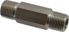 Ham-Let - 1/2" Grade 316 Stainless Steel Pipe Hex Nipple - MNPT End Connections, 7,200 psi - Eagle Tool & Supply