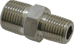Ham-Let - 3/8 x 1/4" Grade 316 Stainless Steel Pipe Hex Nipple - MNPT End Connections, 7,300 psi - Eagle Tool & Supply