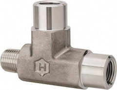 Ham-Let - 1/8" Grade 316 Stainless Steel Pipe Street Tee - MNPT x FNPT x FNPT End Connections, 6,100 psi - Eagle Tool & Supply