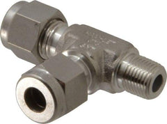 Ham-Let - 1/4" OD, Grade 316Stainless Steel Male Run Tee - Comp x MNPT x Comp Ends - Eagle Tool & Supply