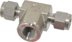 Ham-Let - 1/4" OD, Grade 316Stainless Steel Female Branch Tee - Comp x Comp x FNPT Ends - Eagle Tool & Supply