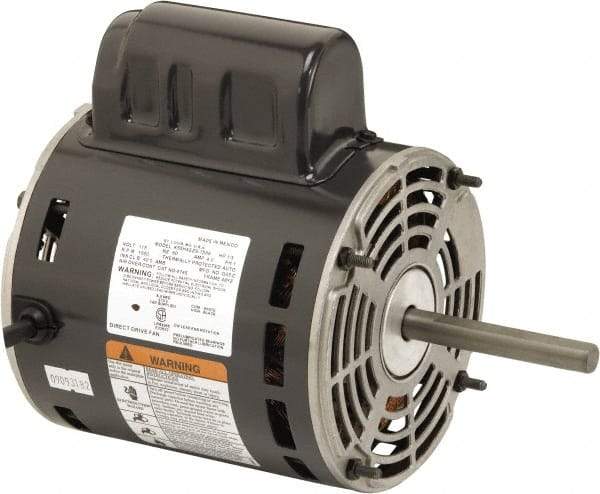 US Motors - 1/3 hp, ODP Enclosure, Auto Thermal Protection, 1,650 RPM, 115 Volt, 60 Hz, Industrial Electric AC/DC Motor - Size 48 Frame, Stud Mount, 1 Speed, Ball Bearings, 4.0 Full Load Amps, B Class Insulation, CW Lead End - Eagle Tool & Supply