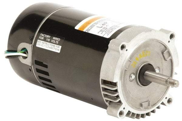 US Motors - 1.5 hp, ODP Enclosure, Auto Thermal Protection, 3,450 RPM, 115/230 Volt, 60 Hz, Industrial Electric AC/DC Motor - Size 56 Frame, C-Face Mount, 1 Speed, Ball Bearings, B Class Insulation, CW Lead End - Eagle Tool & Supply