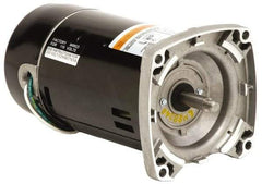 US Motors - 1/2 hp, ODP Enclosure, Auto Thermal Protection, 3,450 RPM, 208-230/115 Volt, 60 Hz, Industrial Electric AC/DC Motor - Size 56 Frame, C-Face Mount, 1 Speed, Ball Bearings, B Class Insulation, CCW Drive End - Eagle Tool & Supply