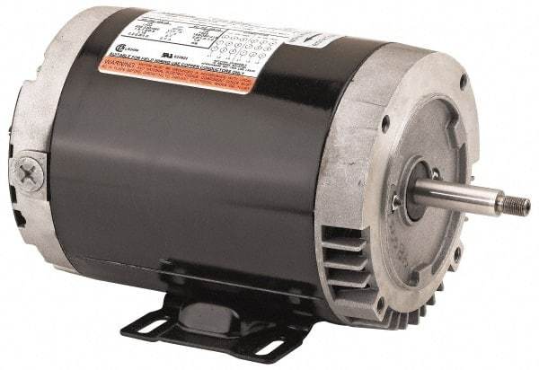 US Motors - 1 hp, ODP Enclosure, Auto Thermal Protection, 3,450 RPM, 115/230 Volt, 60 Hz, Industrial Electric AC/DC Motor - Size 56 Frame, J-Face Mount, 1 Speed, Ball Bearings, 13.6/6.8 Full Load Amps, B Class Insulation, CCW Drive End - Eagle Tool & Supply