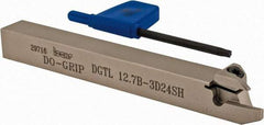 Iscar - External Thread, 0.118" Min Groove Width, 4.7" OAL, Left Hand Indexable Grooving Cutoff Toolholder - 0.094 Seat Size, 1/2" Shank Height x 1/2" Shank Width, DG.. Insert Style, DGT Toolholder Style, Series Do-Grip - Eagle Tool & Supply