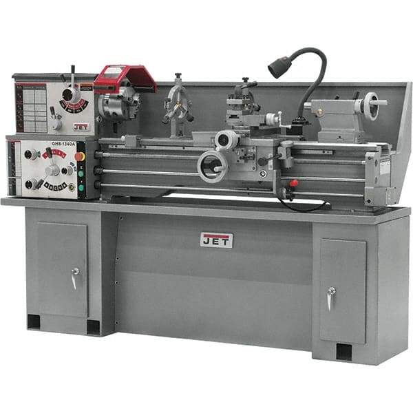 Jet - 13" Swing, 40" Between Centers, 230 Volt, Single Phase Bench Lathe - 5MT Taper, 2 hp, 70 to 2,000 RPM, 1-1/2" Bore Diam, 32" Deep x 47" High x 71" Long - Eagle Tool & Supply