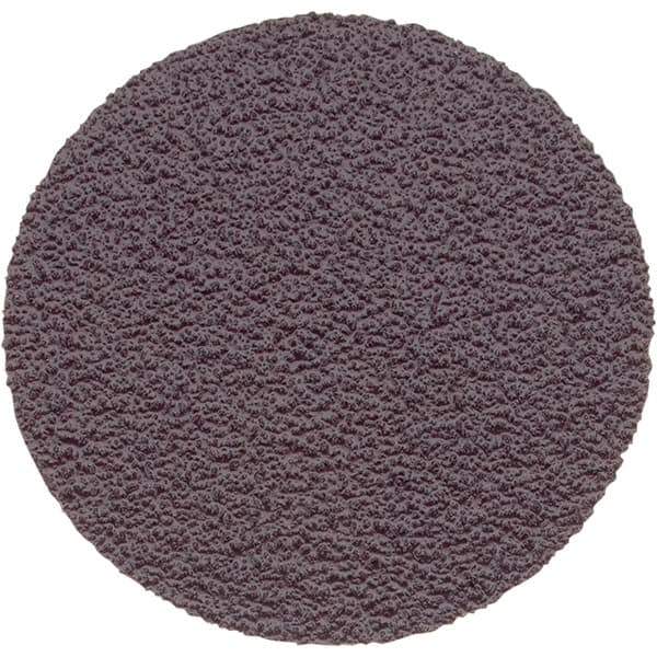 Superior Abrasives - 1" Diam, 120 Grit Aluminum Oxide Adhesive PSA Disc - Fine Grade, Brown, X Weighted Backing, Flexible - Eagle Tool & Supply