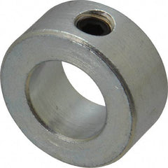 Climax Metal Products - 11/16" Bore, Steel, Set Screw Shaft Collar - 1-1/4" Outside Diam, 9/16" Wide - Eagle Tool & Supply