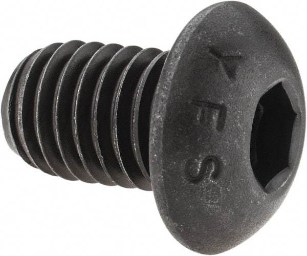 Value Collection - 1/2-13 UNC Hex Socket Drive, Button Screw - Alloy Steel, Black Oxide Finish, Fully Threaded, 3/4" Length Under Head - Eagle Tool & Supply