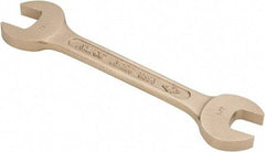 Ampco - 3/4" x 7/8" Nonsparking Open End Wrench - 8" OAL, Double End, Plain Finish, 15° Head Angle - Eagle Tool & Supply