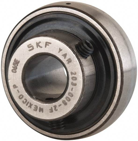 SKF - 1/2" ID x 1.5748" OD, 1,650 Lb Dynamic Capacity, Insert Bearing Insert Bearing - 0.4724" Race Width, 1,070 Lb Static Capacity - Eagle Tool & Supply