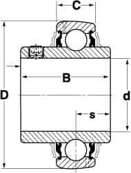 SKF - 2" ID x 3-15/16" OD, 7,540 Lb Dynamic Capacity, Insert Bearing Insert Bearing - 63/64" Race Width, 6,520 Lb Static Capacity - Eagle Tool & Supply