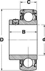SKF - 1-1/4" ID x 2.8346" OD, 4,410 Lb Dynamic Capacity, Insert Bearing Insert Bearing - 3/4" Race Width, 3,440 Lb Static Capacity - Eagle Tool & Supply