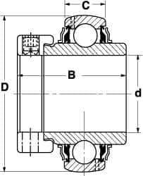 SKF - 1-3/4" ID x 3.3465" OD, 5,740 Lb Dynamic Capacity, Insert Bearing Insert Bearing - 0.8661" Race Width, 4,860 Lb Static Capacity - Eagle Tool & Supply