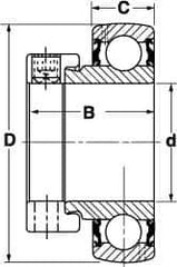 SKF - 5/8" ID x 1.5748" OD, 1,650 Lb Dynamic Capacity, Insert Bearing Insert Bearing - 0.4724" Race Width, 1,070 Lb Static Capacity - Eagle Tool & Supply