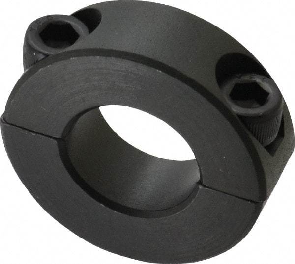 Made in USA - 3/4" Bore, Steel, Two Piece Shaft Collar - 1-1/2" Outside Diam, 1/2" Wide - Eagle Tool & Supply