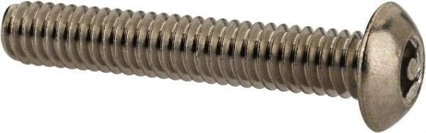Value Collection - #8-32 UNC Pin In Hex Socket Drive, Button Screw - Grade 18-8 Stainless Steel, Uncoated, 1" Length Under Head - Eagle Tool & Supply