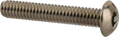 Value Collection - #8-32 UNC Pin In Hex Socket Drive, Button Screw - Grade 18-8 Stainless Steel, Uncoated, 1" Length Under Head - Eagle Tool & Supply