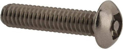 Value Collection - #8-32 UNC Pin In Hex Socket Drive, Button Screw - Grade 18-8 Stainless Steel, Uncoated, 3/4" Length Under Head - Eagle Tool & Supply