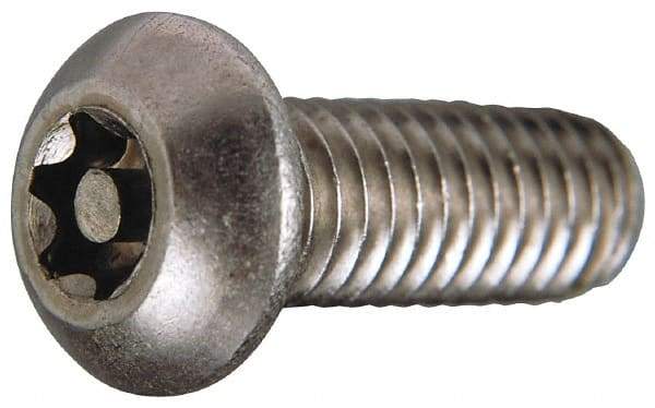 Value Collection - #8-32 UNC Pin In Torx Drive, Button Screw - Grade 18-8 Stainless Steel, Uncoated, 3/4" Length Under Head - Eagle Tool & Supply