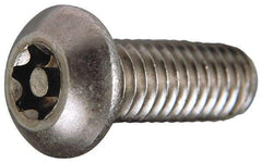 Value Collection - 1/4-20 UNC Pin In Torx Drive, Button Screw - Grade 18-8 Stainless Steel, Uncoated, 1-1/2" Length Under Head - Eagle Tool & Supply