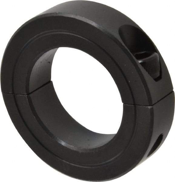 Made in USA - 1-1/4" Bore, Steel, Two Piece Shaft Collar - 2-1/16" Outside Diam, 1/2" Wide - Eagle Tool & Supply