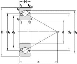 Angular Contact Ball Bearing: 17 mm Bore Dia, 30 mm OD, 14 mm OAW, Without Flange 15 ° Contact Angle, 757 lb Static Load, 1,514 lb Dynamic Load