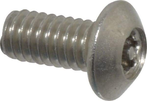 Value Collection - #8-32 UNC Pin In Torx Drive, Button Screw - Grade 18-8 Stainless Steel, Uncoated, 3/8" Length Under Head - Eagle Tool & Supply
