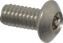 Value Collection - #8-32 UNC Pin In Torx Drive, Button Screw - Grade 18-8 Stainless Steel, Uncoated, 3/8" Length Under Head - Eagle Tool & Supply