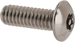 Value Collection - #8-32 UNC Pin In Torx Drive, Button Screw - Grade 18-8 Stainless Steel, Uncoated, 1/2" Length Under Head - Eagle Tool & Supply