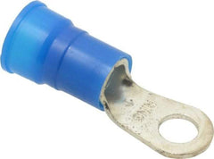 3M - 6 AWG Partially Insulated Crimp Connection Circular Ring Terminal - 1/4" Stud, Copper Contact - Eagle Tool & Supply