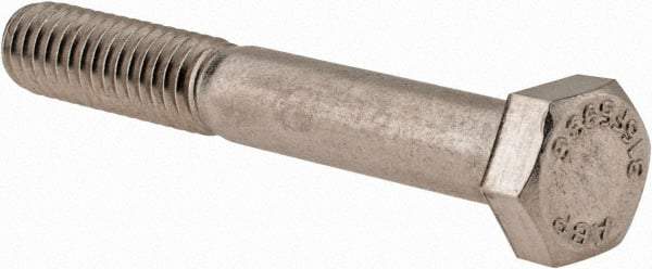 Value Collection - 5/16-18 UNC, 2-1/4" Length Under Head Hex Head Cap Screw - Partially Threaded, Grade 316 Stainless Steel, Uncoated, 1/2" Hex - Eagle Tool & Supply
