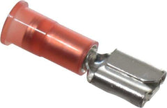 3M - 22 to 18 AWG, Nylon, Partially Insulated, Female Wire Disconnect - 1/4 Inch Wide Tab, Red, RoHS 2011/65/EU Compliant - Eagle Tool & Supply