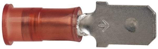 3M - 22 to 18 AWG, Nylon, Partially Insulated, Male Wire Disconnect - 1/4 Inch Wide Tab, Red, RoHS 2011/65/EU Compliant - Eagle Tool & Supply