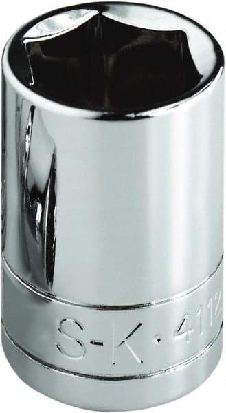 SK - 1-3/8", 1/2" Drive, Standard Hand Socket - 6 Points, Steel, Chrome Finish - Eagle Tool & Supply