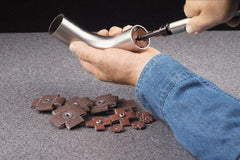 Made in USA - 120 Grit, Fine Grade, Aluminum Oxide Cross Pad - 6" Long x 2" Wide x 2" Thick, Cloth Backed, X Backing Weight, 10 Ply, 7,500 Max RPM - Eagle Tool & Supply