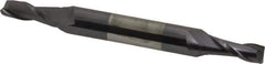 Atrax - 1/4", 5/8" LOC, 3/8" Shank Diam, 3-1/2" OAL, 2 Flute, Solid Carbide Square End Mill - Double End, AlTiN Finish, Spiral Flute, 30° Helix, Centercutting, Right Hand Cut - Eagle Tool & Supply