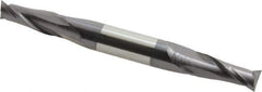 Atrax - 5/16", 3/4" LOC, 3/8" Shank Diam, 3-1/2" OAL, 2 Flute, Solid Carbide Square End Mill - Double End, AlTiN Finish, Spiral Flute, 30° Helix, Centercutting, Right Hand Cut - Eagle Tool & Supply