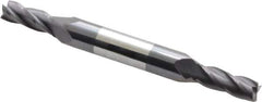 Atrax - 9/32", 11/16" LOC, 3/8" Shank Diam, 3-1/2" OAL, 4 Flute, Solid Carbide Square End Mill - Double End, AlTiN Finish, Spiral Flute, 30° Helix, Centercutting, Right Hand Cut - Eagle Tool & Supply