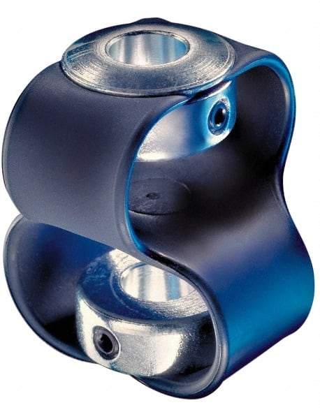 Huco - 7/16" Max Bore Diam, Flexible Flex P Double Loop Coupling - 54mm OD, Polyurethane - Eagle Tool & Supply