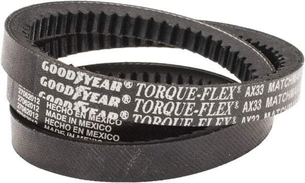 Continental ContiTech - Section AX, 35" Outside Length, V-Belt - Fiber Reinforced Vytracord, Torque-Flex, No. AX33 - Eagle Tool & Supply